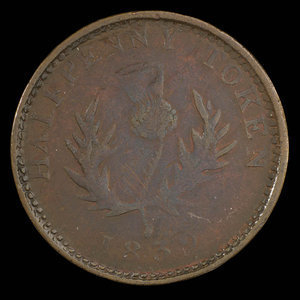 Canada, Province de la Nouvelle-Écosse, 1/2 penny : 1832