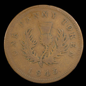 Canada, Province de la Nouvelle-Écosse, 1 penny : 1843