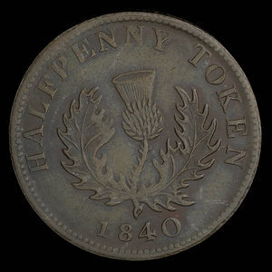 Canada, Province de la Nouvelle-Écosse, 1/2 penny : 1840