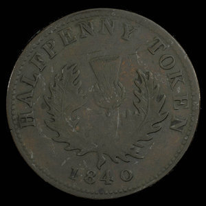 Canada, Province de la Nouvelle-Écosse, 1/2 penny : 1840