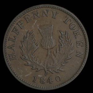 Canada, Province de la Nouvelle-Écosse, 1/2 penny : 1840