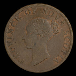 Canada, Province de la Nouvelle-Écosse, 1/2 penny : 1843