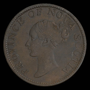 Canada, Province de la Nouvelle-Écosse, 1/2 penny : 1843