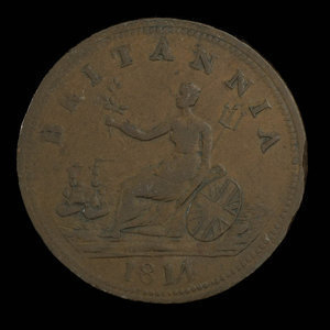 Canada, inconnu, 1/2 penny : 1814