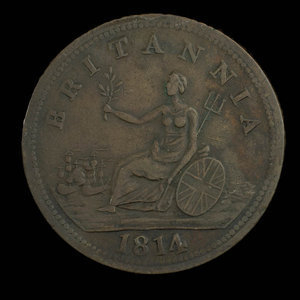 Canada, inconnu, 1/2 penny : 1814