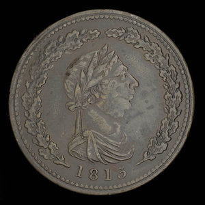 Canada, inconnu, 1 penny : 1813