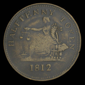 Canada, inconnu, 1/2 penny : 1812