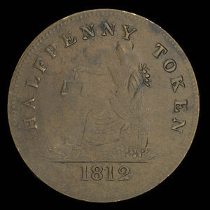 Canada, inconnu, 1/2 penny : 1812