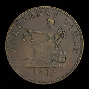 Canada, inconnu, 1/2 penny : 1812