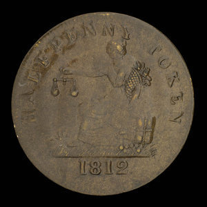 Canada, inconnu, 1/2 penny : 1812