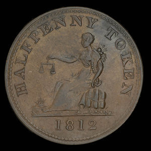 Canada, inconnu, 1/2 penny : 1812