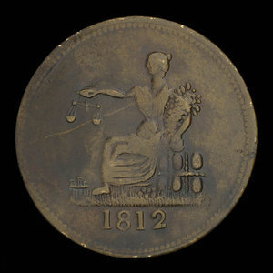 Canada, inconnu, 1/2 penny : 1812