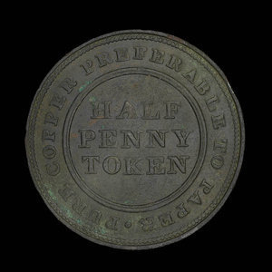 Canada, inconnu, 1/2 penny : 1813