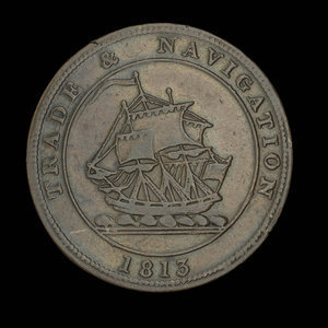 Canada, inconnu, 1/2 penny : 1813