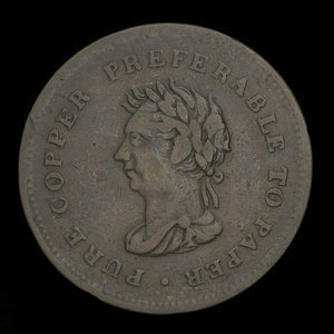 Canada, inconnu, 1 penny : 1838