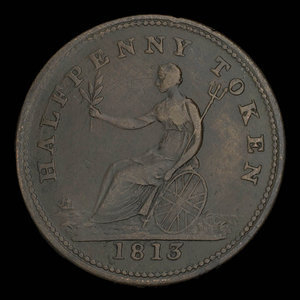 Canada, inconnu, 1/2 penny : 1813