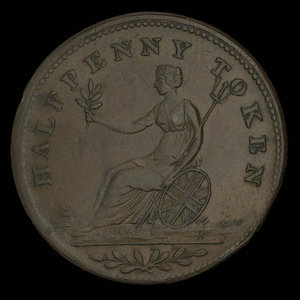 Canada, inconnu, 1/2 penny : 1813