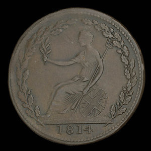Canada, inconnu, 1/2 penny : 1814