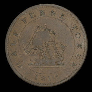 Canada, Richard Hurd, 1/2 penny : 1814