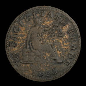 Canada, inconnu, 1/2 penny : 1825