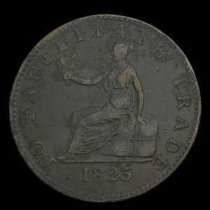 Canada, inconnu, 1/2 penny : 1825