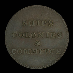 Canada, inconnu, 1/2 penny : 1835