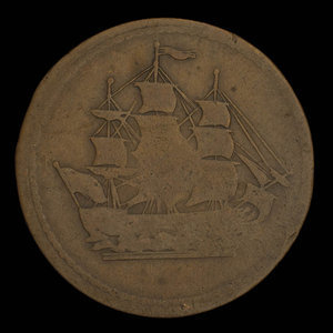 Canada, inconnu, 1/2 penny : 1838