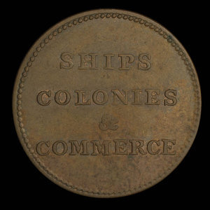 Canada, inconnu, 1/2 penny : 1835