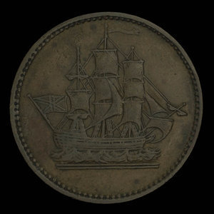 Canada, inconnu, 1/2 penny : 1835