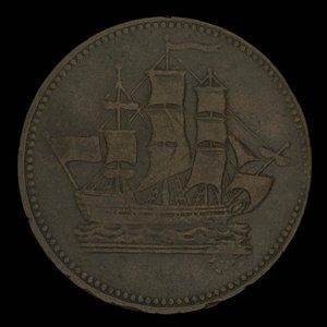 Canada, inconnu, 1/2 penny : 1835