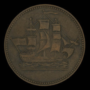 Canada, inconnu, 1/2 penny : 1835