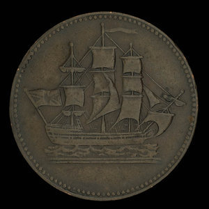 Canada, inconnu, 1/2 penny : 1835