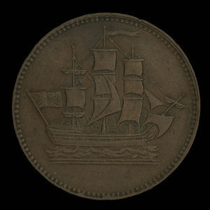 Canada, inconnu, 1/2 penny : 1835