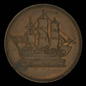 Canada, inconnu, 1/2 penny : 1835