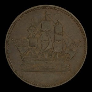 Canada, inconnu, 1/2 penny : 1835