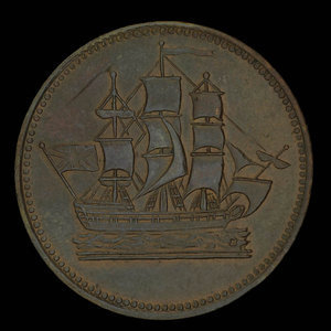 Canada, inconnu, 1/2 penny : 1835