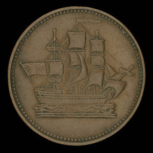 Canada, inconnu, 1/2 penny : 1835