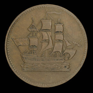 Canada, inconnu, 1/2 penny : 1835