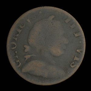 Canada, inconnu, 1/2 penny : 1838