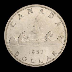 Canada, Élisabeth II, 1 dollar : 1957