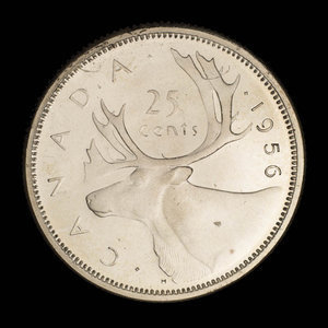 Canada, Élisabeth II, 25 cents : 1956
