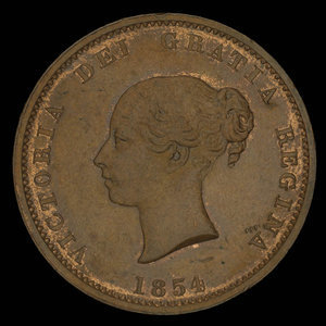 Canada, Province du Nouveau-Brunswick, 1/2 penny : 1854