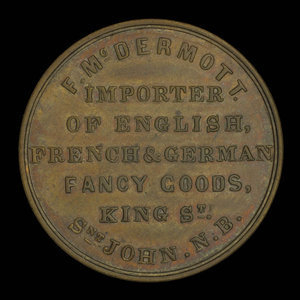 Canada, F. McDermott, aucune dénomination : 1855