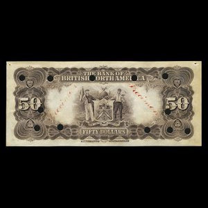 Canada, Bank of British North America, 50 dollars : 3 juillet 1911