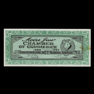 Canada, Chambre de Commerce de Moose Jaw, 75 cents : 1963