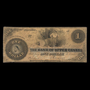 Canada, Bank of Upper Canada (York), 1 dollar : 8 juillet 1859