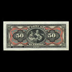 Canada, Home Bank of Canada, 50 dollars : 2 mars 1914
