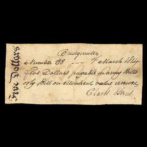 Canada, Clark & Street, 5 dollars : 1 mars 1814