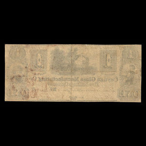 Canada, Cayuga Glass Manufacturing Company, 1 dollar : 11 mars 1845