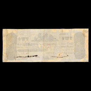 Canada, Cobourg Board of Police, 2 dollars : 2 mai 1848